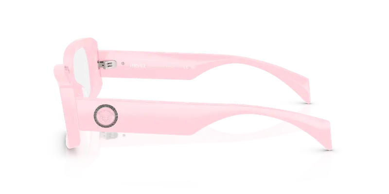 Versace Donna VE3362U 5485 Montature da vista Acetato Rosa Trasparente Squadrata Normale miniatura 3