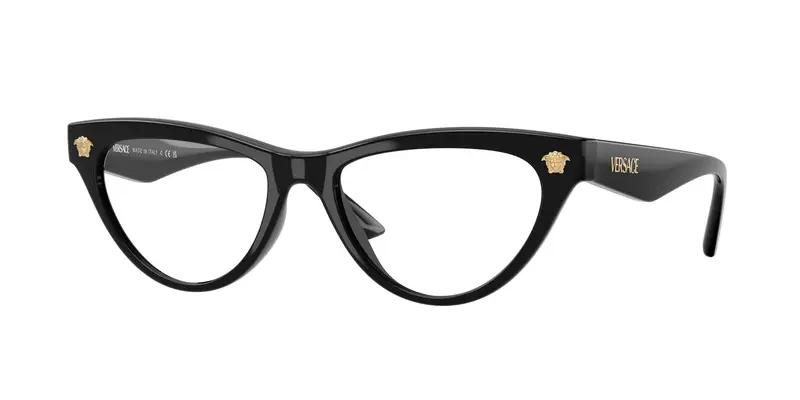 Versace Donna VE3364U  GB1 Montature da vista Iniettato Nero Trasparente Cat Eye Normale
