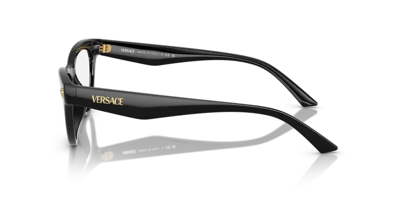 Versace Donna VE3364U GB1 Montature da vista Iniettato Nero Trasparente Cat Eye Normale miniatura 3