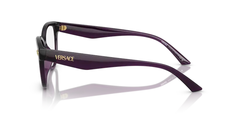 Versace Donna VE3365U 5263 Montature da vista Iniettato Viola Trasparente Cat Eye Normale miniatura 3