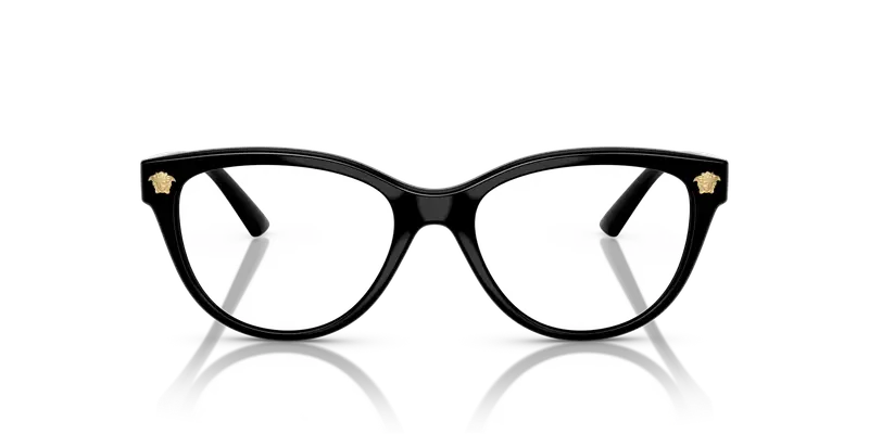 Versace Donna VE3365U GB1 Montature da vista Iniettato Nero Trasparente Cat Eye Normale miniatura 2