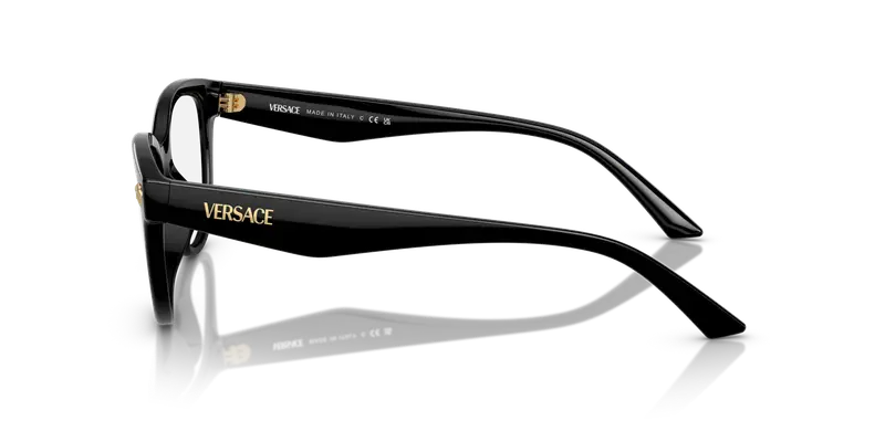 Versace Donna VE3365U GB1 Montature da vista Iniettato Nero Trasparente Cat Eye Normale miniatura 3