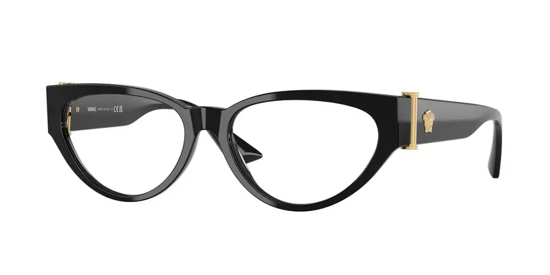 Versace Donna VE3366  GB1 Montature da vista Acetato Nero Trasparente Cat Eye Normale