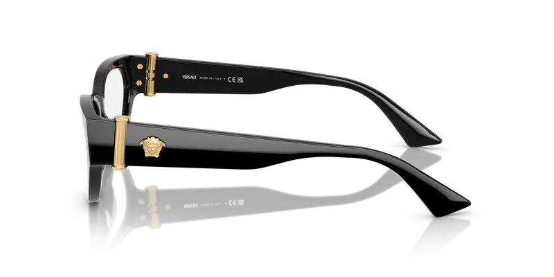 Versace Donna VE3366 GB1 Montature da vista Acetato Nero Trasparente Cat Eye Normale miniatura 3