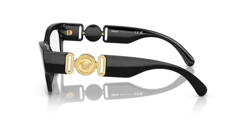 Versace Donna VE3367U GB1 Montature da vista Iniettato Nero Trasparente Cat Eye Normale miniatura 3