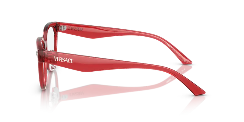 Versace Donna VE3370D 5495 Montature da vista Iniettato Rosso Trasparente Squadrata Normale miniatura 3