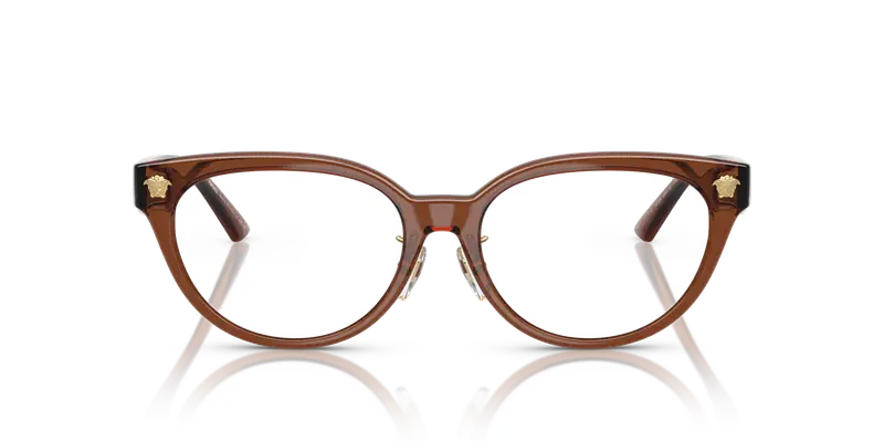 Versace Donna VE3370D 5508 Montature da vista Iniettato Marrone Trasparente Squadrata Normale miniatura 2