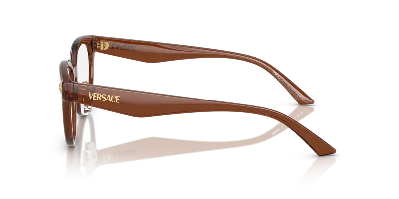 Versace Donna VE3370D 5508 Montature da vista Iniettato Marrone Trasparente Squadrata Normale miniatura 3