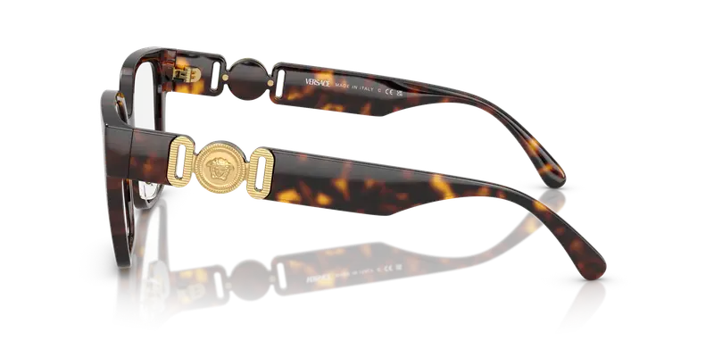 Versace Donna VE3371D 108 Montature da vista Iniettato Tartaruga Trasparente Squadrata Normale miniatura 3