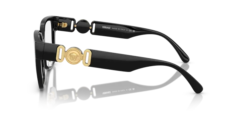 Versace Donna VE3371D GB1 Montature da vista Iniettato Nero Trasparente Squadrata Normale miniatura 3