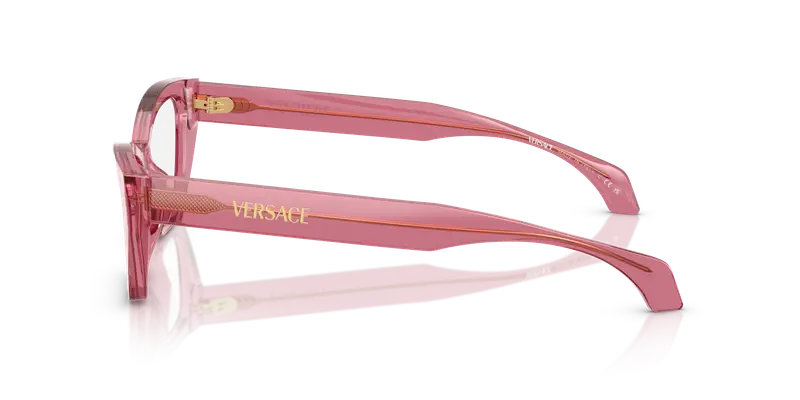 Versace Donna VE3373U 5516 Montature da vista Acetato Rosa Trasparente Cat Eye Normale miniatura 3