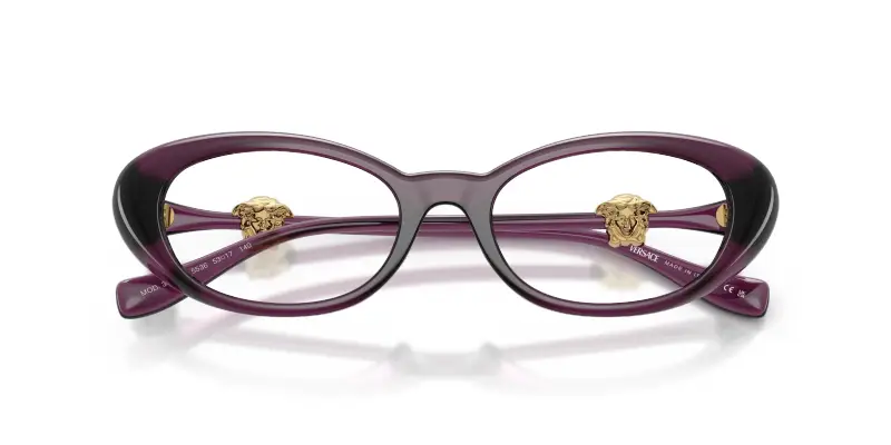 Donna VE3381U 5536 Montature da vista Iniettato Viola Trasparente Rotonda Normale miniatura 2