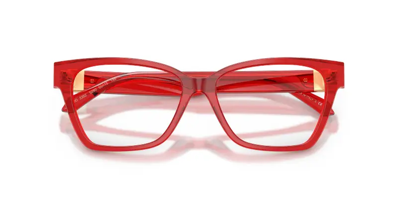 Donna VE3382 5280 Montature da vista Acetato Rosso Trasparente Cat Eye Normale miniatura 2