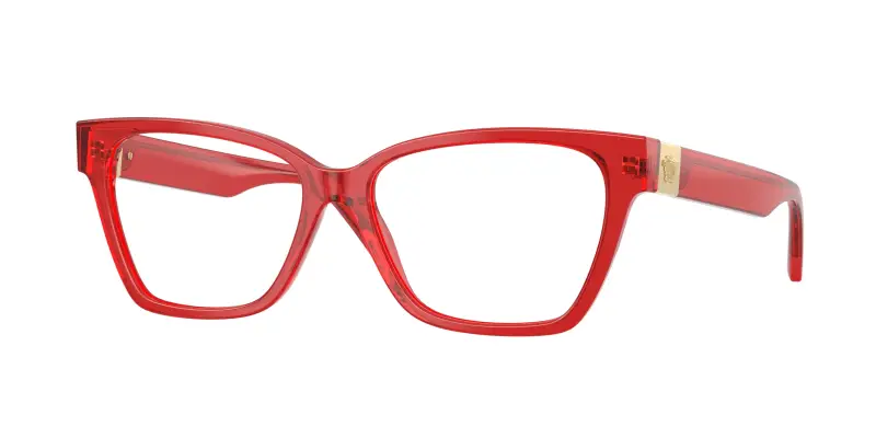 Donna VE3382 5280 Montature da vista Acetato Rosso Trasparente Cat Eye Normale