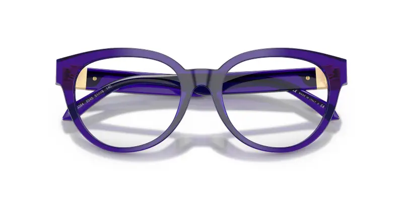 Donna VE3384 5545 Montature da vista Acetato Viola Trasparente Rotonda Normale miniatura 2