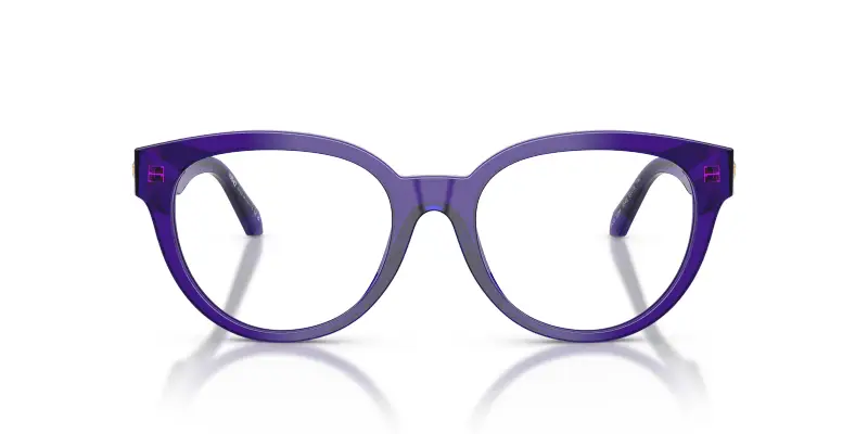 Donna VE3384 5545 Montature da vista Acetato Viola Trasparente Rotonda Normale miniatura 3