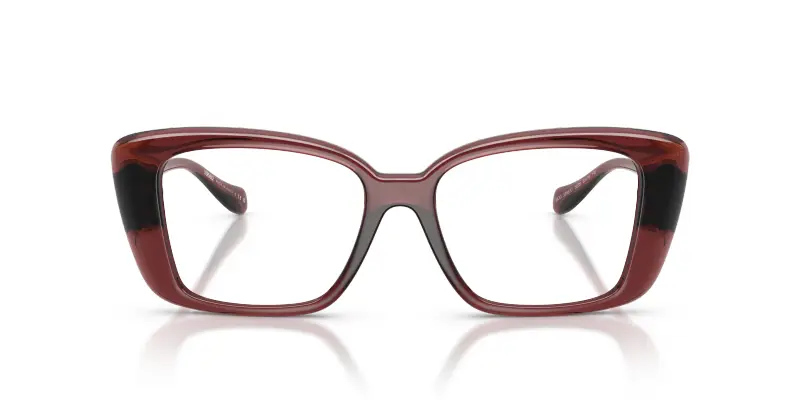 Donna VE3385U 5539 Montature da vista Iniettato Rosso Trasparente Squadrata Normale miniatura 3