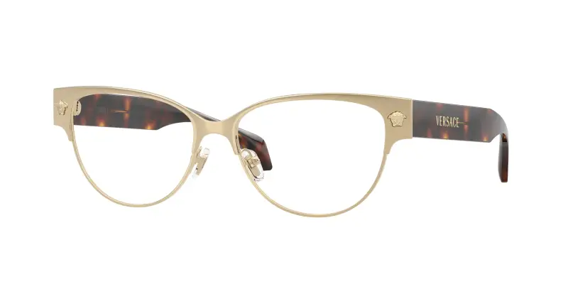 Donna Versace VE1318 1252 Montature da vista Metallo Oro Trasparente Cat Eye Normale