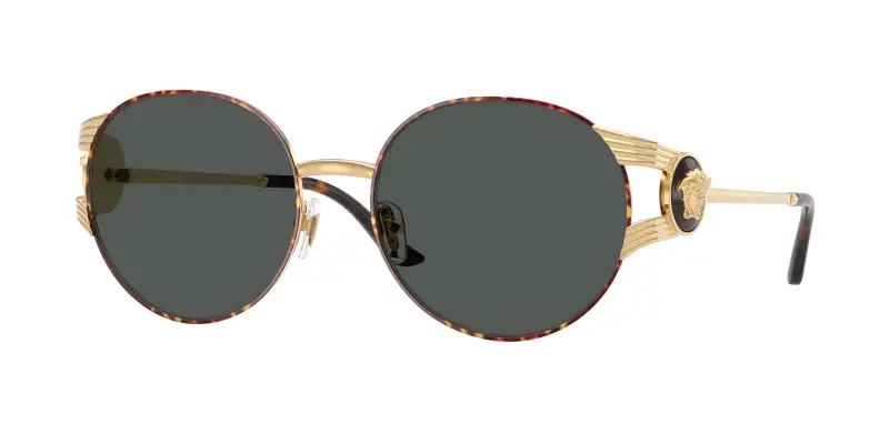 Donna Versace VE2303 152587 Occhiali da sole Metallo Oro Grigio Rotonda Normale