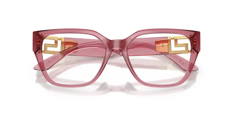 Donna Versace VE3387U 5234 Montature da vista Iniettato Rosa Trasparente Squadrata Normale miniatura 2