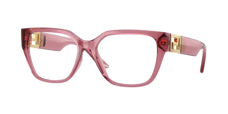 Donna Versace VE3387U 5234 Montature da vista Iniettato Rosa Trasparente Squadrata Normale