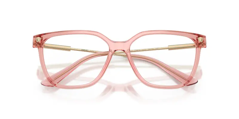 Donna Versace VE3388U 5322 Montature da vista Iniettato Rosa Trasparente Squadrata Normale miniatura 2