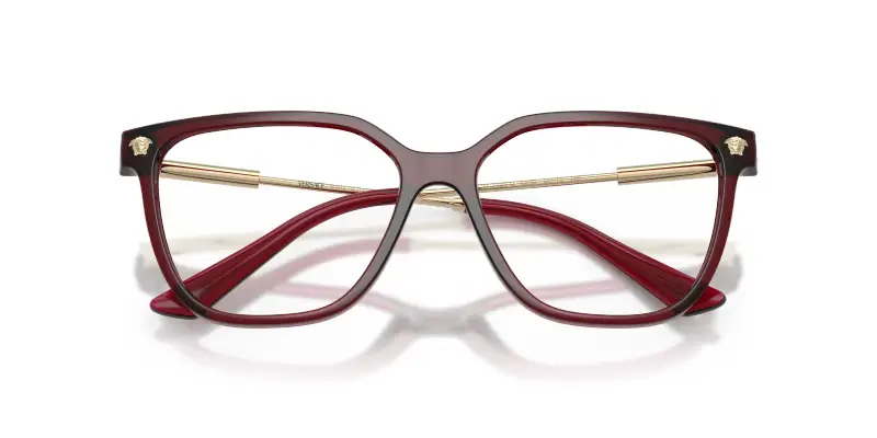 Donna Versace VE3388U 5538 Montature da vista Iniettato Rosso Trasparente Squadrata Normale miniatura 2