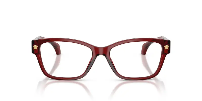 Donna Versace VE3392 5540 Montature da vista Acetato Rosso Trasparente Cat Eye Normale miniatura 3