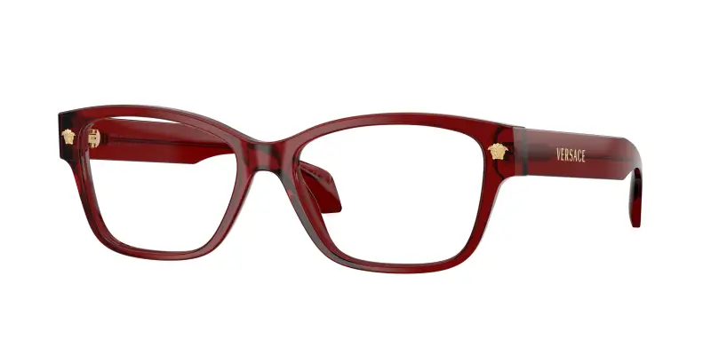 Donna Versace VE3392 5540 Montature da vista Acetato Rosso Trasparente Cat Eye Normale