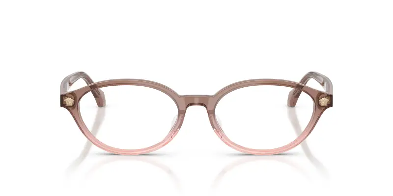 Donna Versace VE3393D 5435 Montature da vista Acetato Marrone Trasparente Rotonda Normale miniatura 3