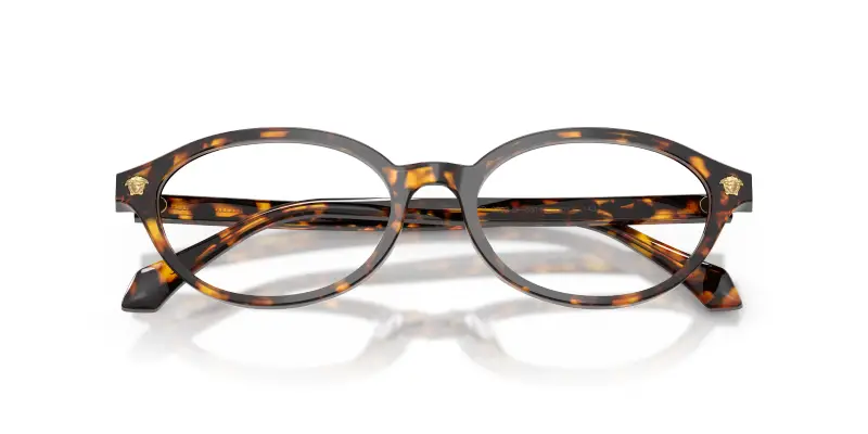 Donna Versace VE3393D 5514 Montature da vista Acetato Tartaruga Trasparente Rotonda Normale miniatura 2