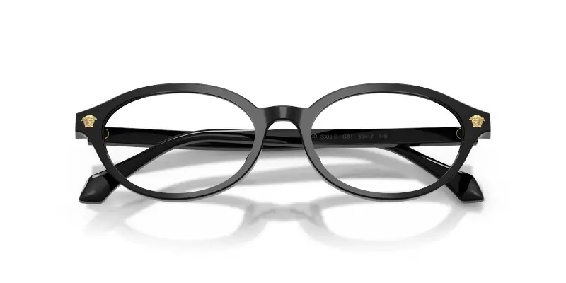 Donna Versace VE3393D GB1 Montature da vista Acetato Nero Trasparente Rotonda Normale miniatura 2