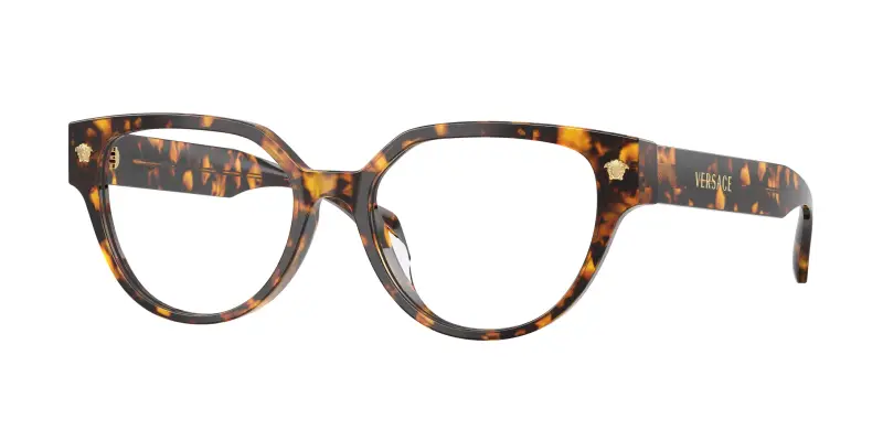 Donna Versace VE3394D 5514 Montature da vista Acetato Tartaruga Trasparente Cat Eye Normale