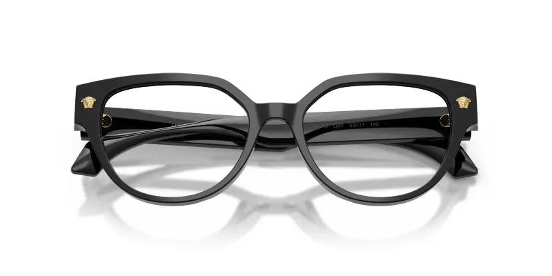 Donna Versace VE3394D GB1 Montature da vista Acetato Nero Trasparente Cat Eye Normale miniatura 2