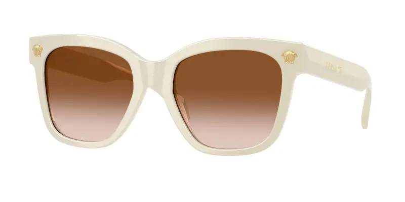Donna Versace VE4511 554113 Occhiali da sole Acetato Bianco Marrone Squadrata Normale Sfumato