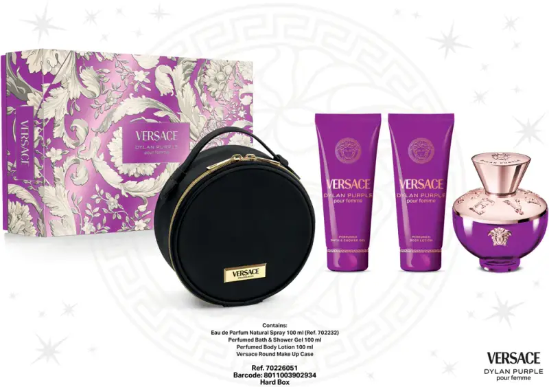 Versace Dylan Viola - Set EDP 100 ml, Lozione Corpo 100 ml e Gel