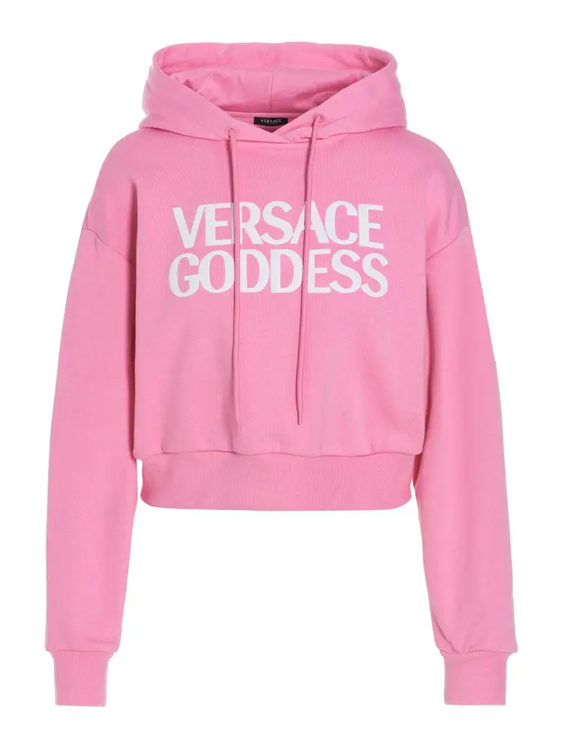Felpa con cappuccio Versace goddess Rosa