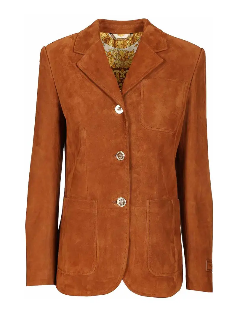 Giacca in pelle scamosciata Marrone