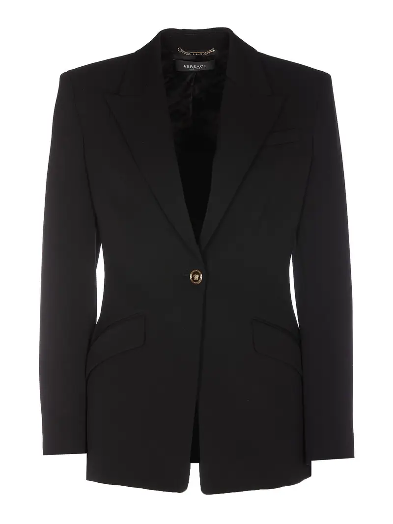 Giacca monopetto con dettaglio reverse Nero