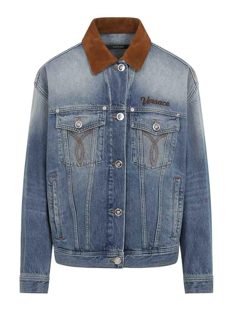 Giubbotto in denim lavaggio stone wash Lavaggio Medio