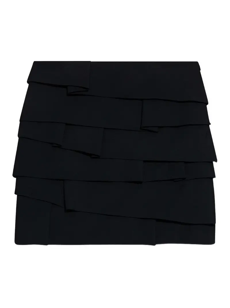 Gonna A Strati Con Ruches Nero