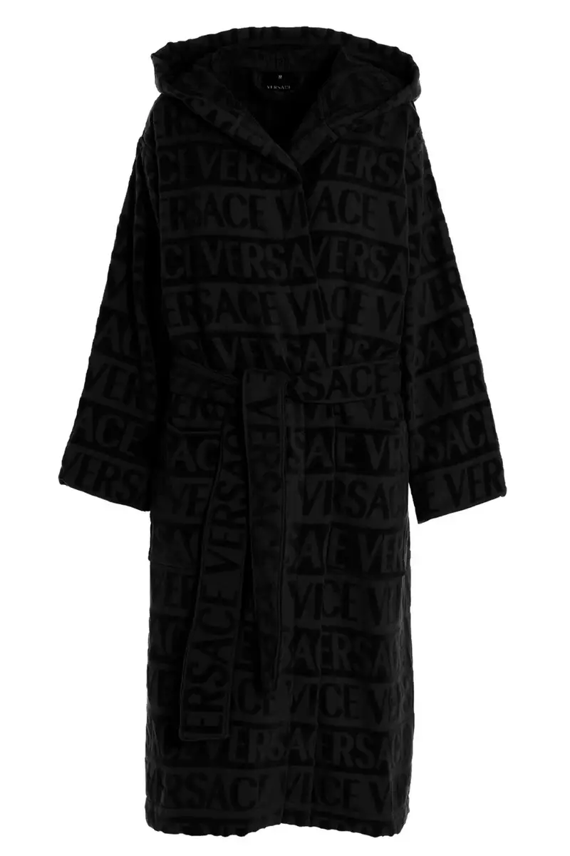 Accappatoio Logo Strass Nero