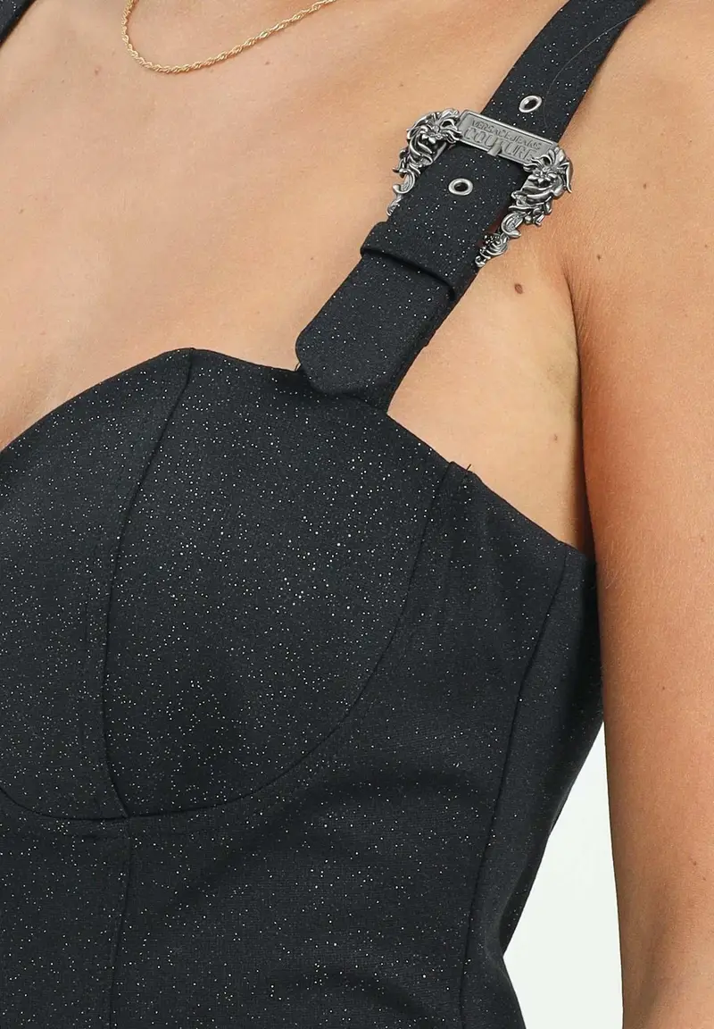 Abito midi nero da donna con fibbie Baroque miniatura 3