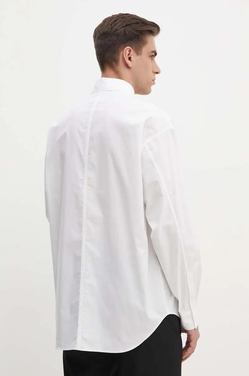 camicia in cotone uomo colore bianco 77GALY10 CN002 miniatura 3