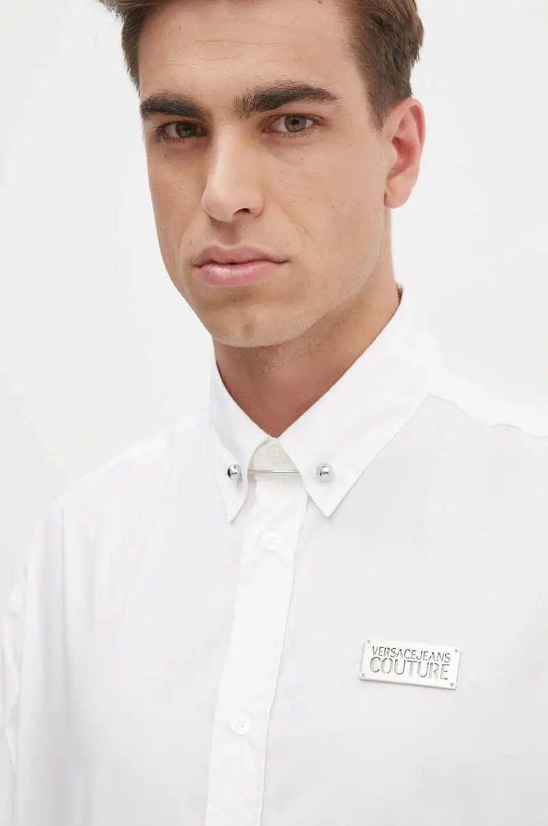 camicia in cotone uomo colore bianco 77GALY10 CN002 miniatura 4