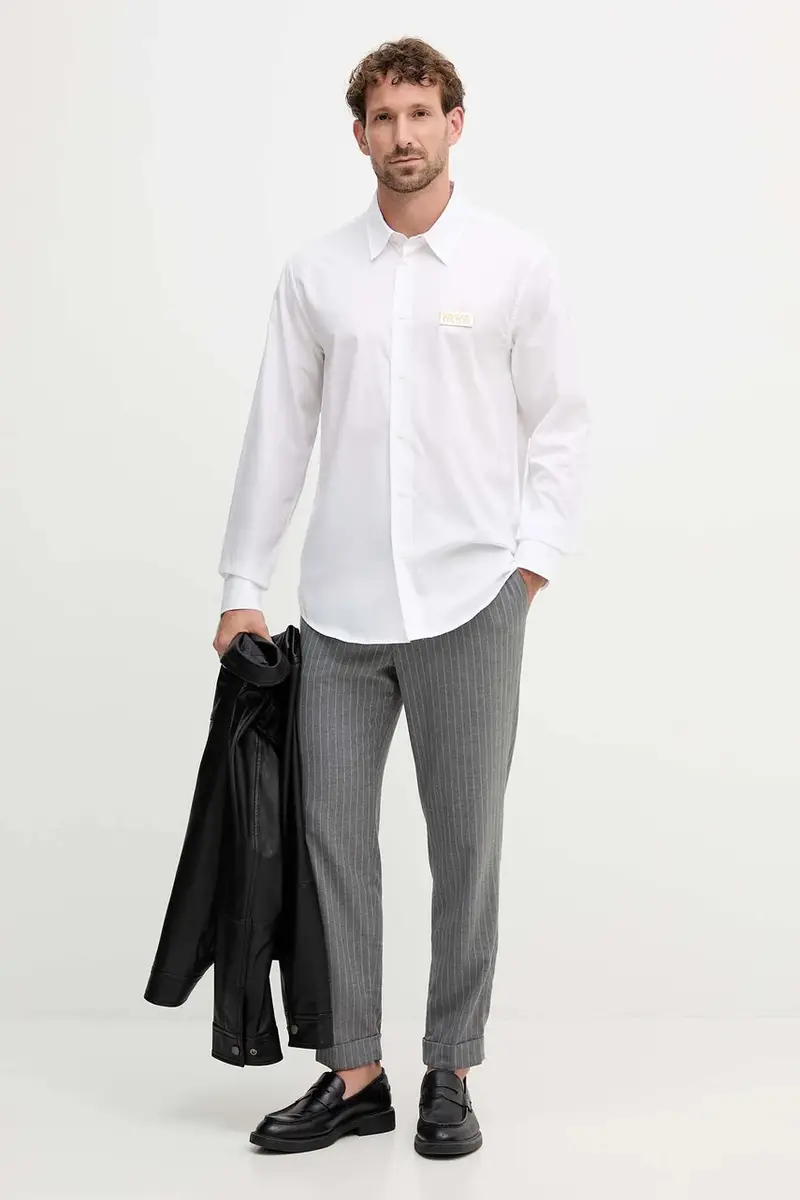 camicia in cotone uomo colore bianco 79GALKR1 CN00K miniatura 2