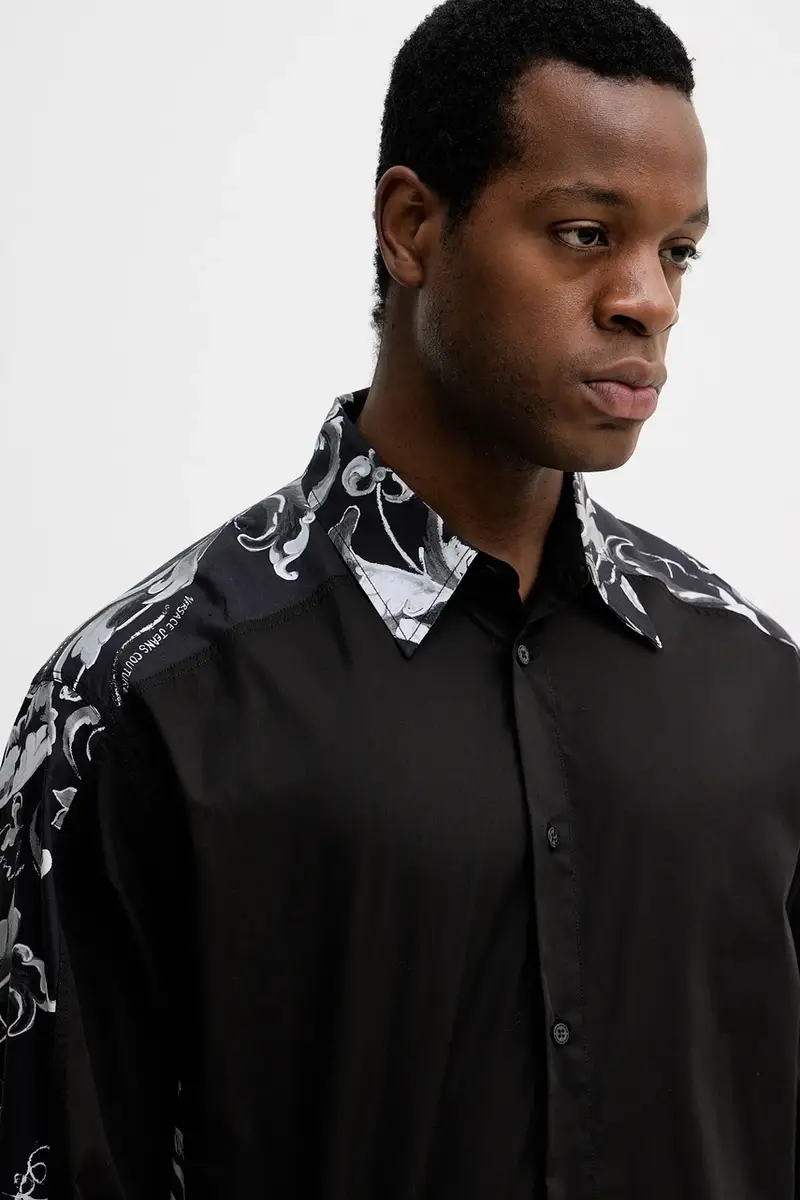 camicia in cotone uomo colore nero 79GAL212 NS698 miniatura 5