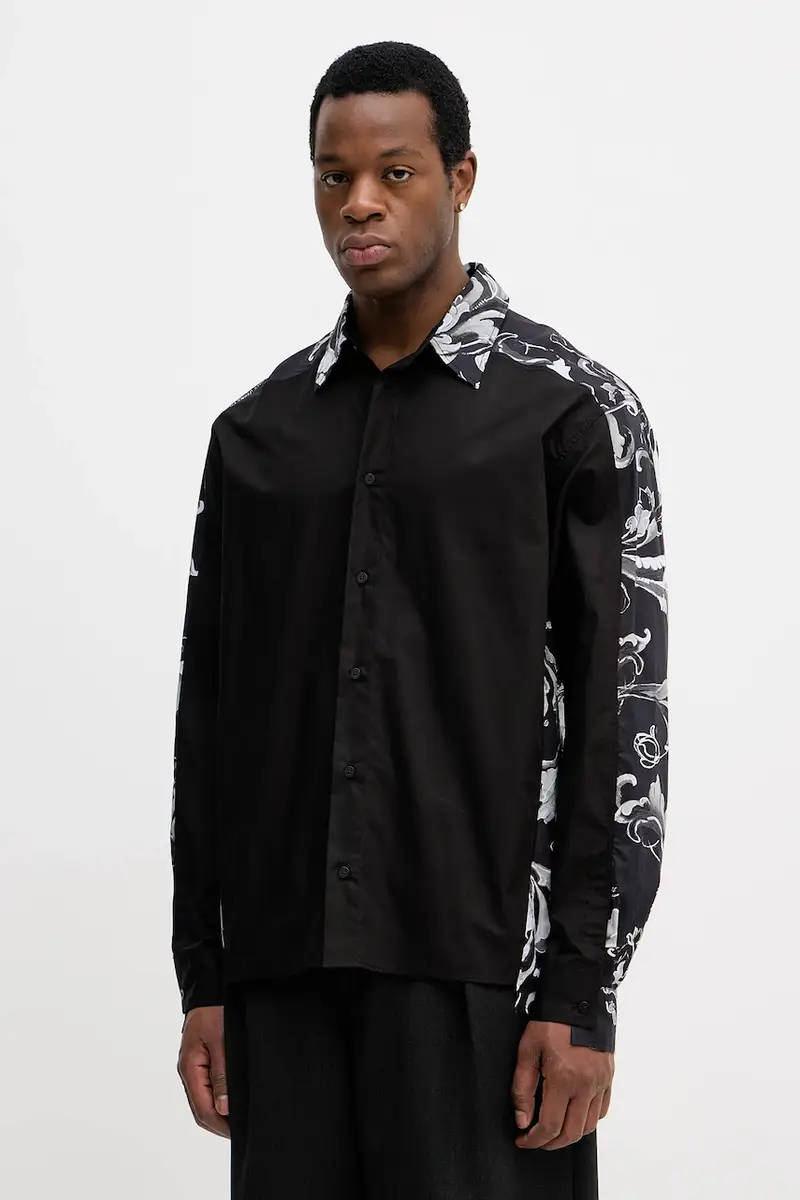 camicia in cotone uomo colore nero 79GAL212 NS698