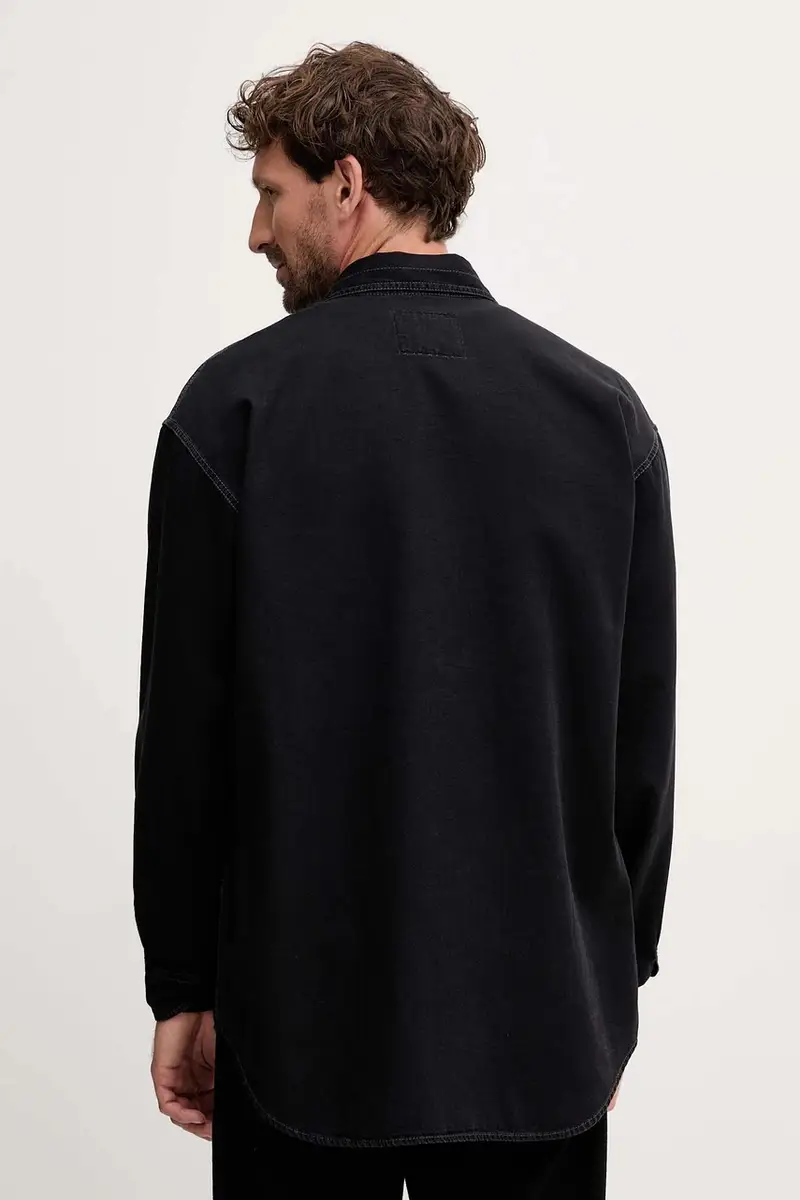 camicia in cotone uomo colore nero 79GAL251 DW118SW0 miniatura 3