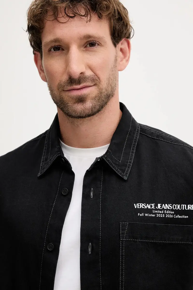 camicia in cotone uomo colore nero 79GAL251 DW118SW0 miniatura 4